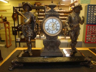 Stunning Bronze Ansonia Statue Clock